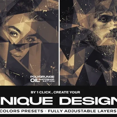 GraphicRiver PolyGrunge Oil Photoshop Action