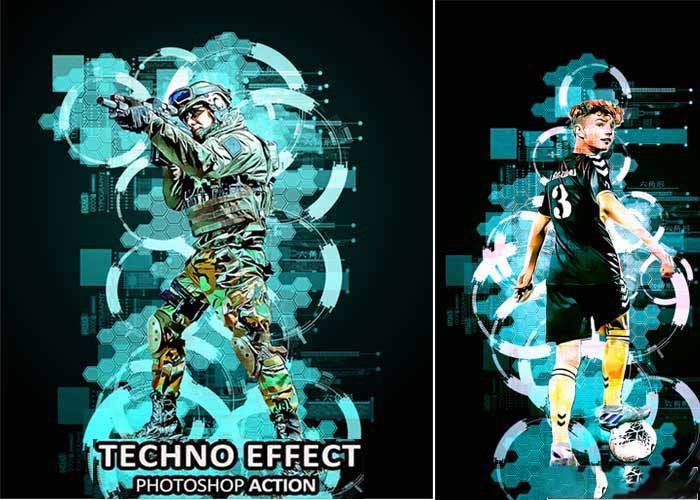 GraphicRiver Techno Effect Photoshop Action GraphicRiver Techno Effect Photoshop Action