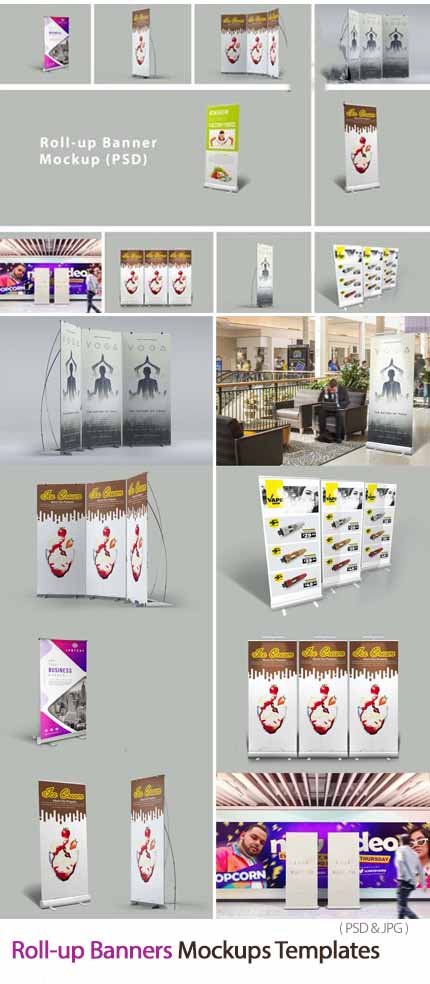 11 Roll-up Banners PSD Mockups Templates 11 Roll-up Banners PSD Mockups Templates
