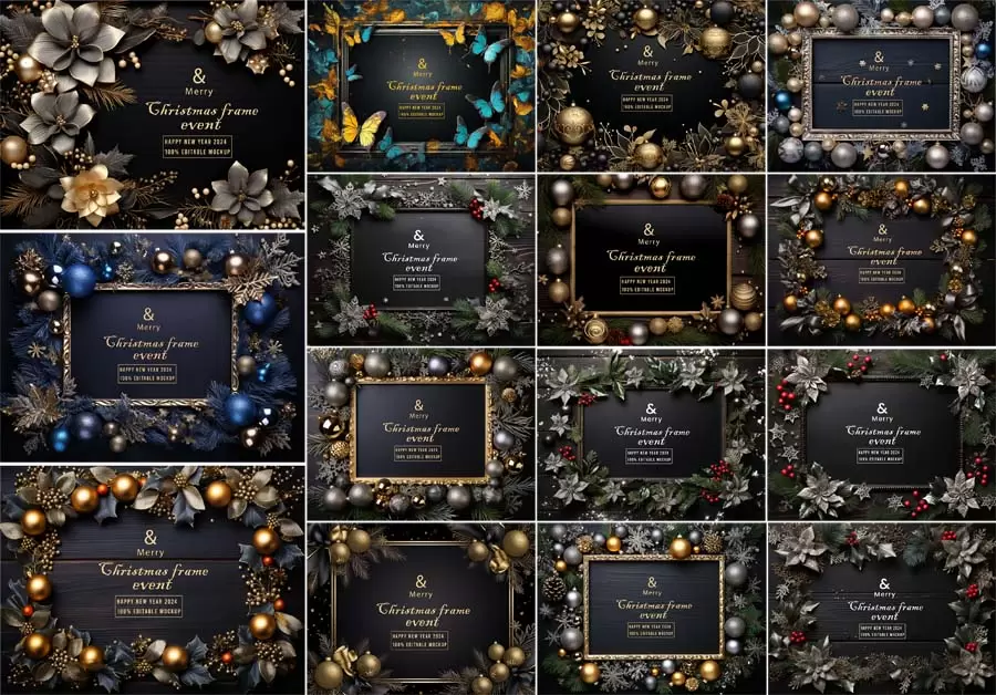 15 Christmas Greeting In A Frame Background Mockup 15 Christmas Greeting In A Frame Background Mockup