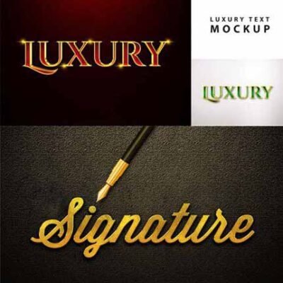 5 Luxury Text Mockups Templates