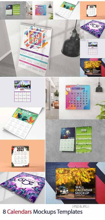 8 Calendars PSD Mockups Templates 8 Calendars PSD Mockups Templates