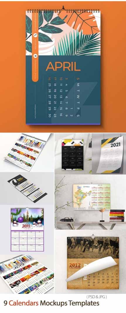 9 Calendars PSD Mockups Templates 9 Calendars PSD Mockups Templates