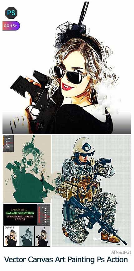 GraphicRiver Vector Canvas Art Painting Photoshop Action GraphicRiver Vector Canvas Art Painting Photoshop Action