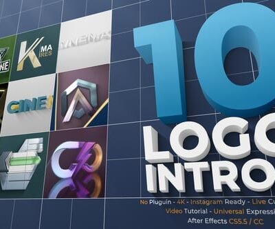 10 Cinematic 3D Logo Intros Pack
