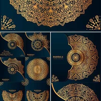 15 Luxury Mandala Backgrounds Pack