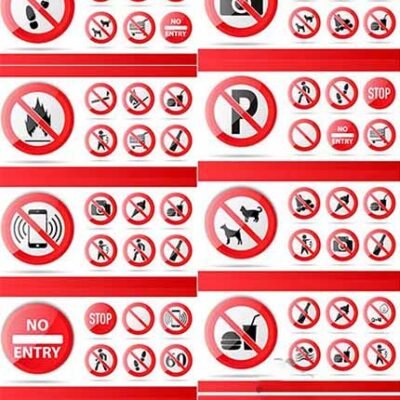 18 Red Prohibition Sign Object