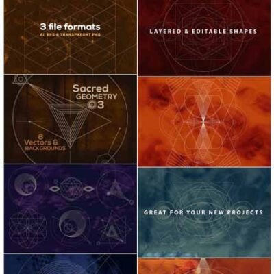 18 Sacred Geometry Vectors Backgrounds