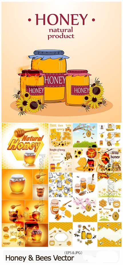 24 Honey And Bees Vector 24 Honey And Bees Vector