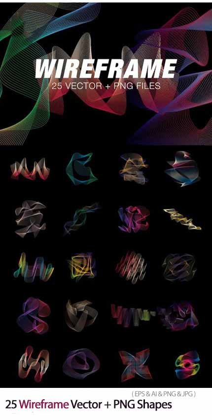 25 Wireframe Vector PNG Shapes 25 Wireframe Vector PNG Shapes