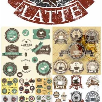 30 Retro Coffee Labels