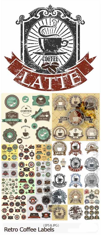30 Retro Coffee Labels 30 Retro Coffee Labels