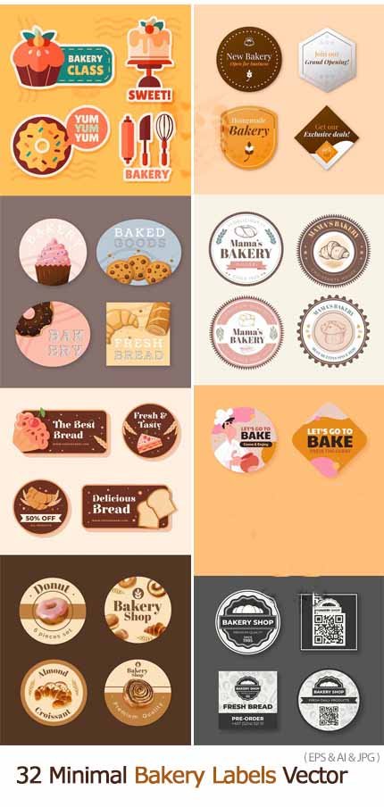 32 Minimal Bakery Labels Vector Templates 32 Minimal Bakery Labels Vector Templates
