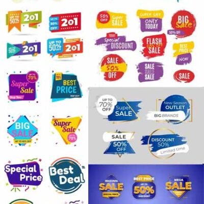 40 Sales Design Elements Vector Templates Collection