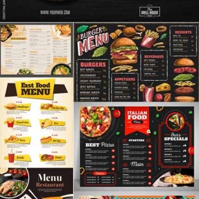 7 Creative Restaurant Menus Vector Templates
