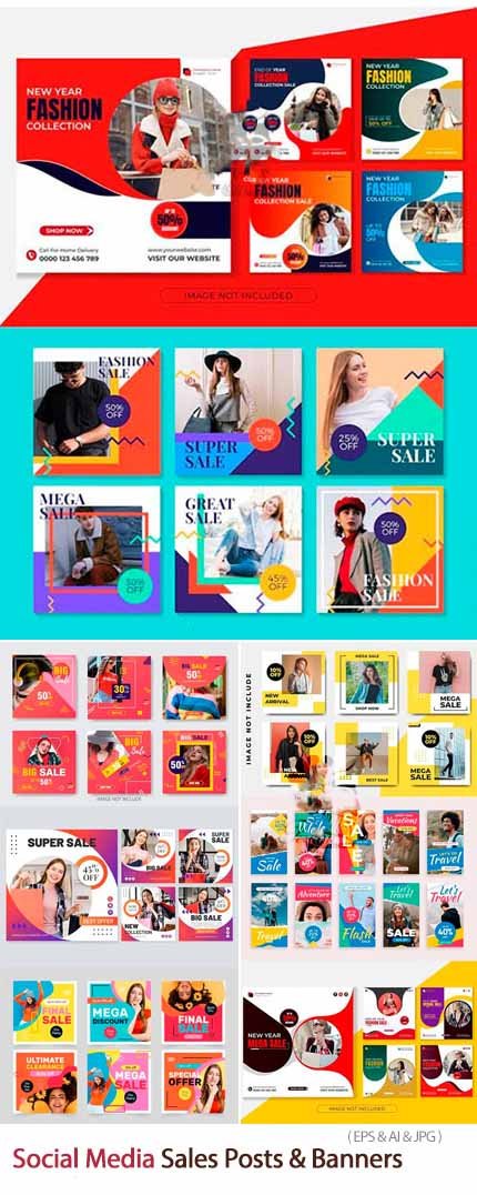 8 Social Media Sales Posts And Banners 8 Social Media Sales Posts And Banners