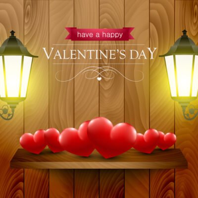 Backgrounds With Hearts And Lanterns For valentines Day In Vector