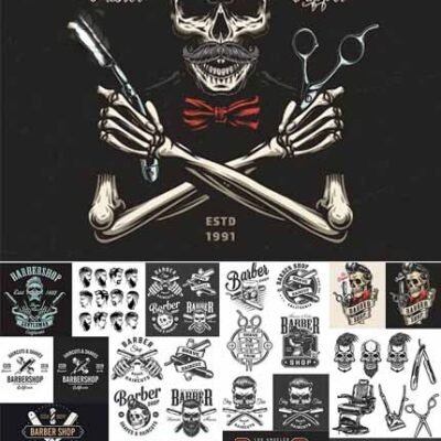 Barbershop Professional Tools Hairstyle Design Illustration