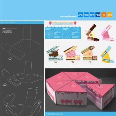Cake Box Packaging Templates For Illustrator And Photoshop