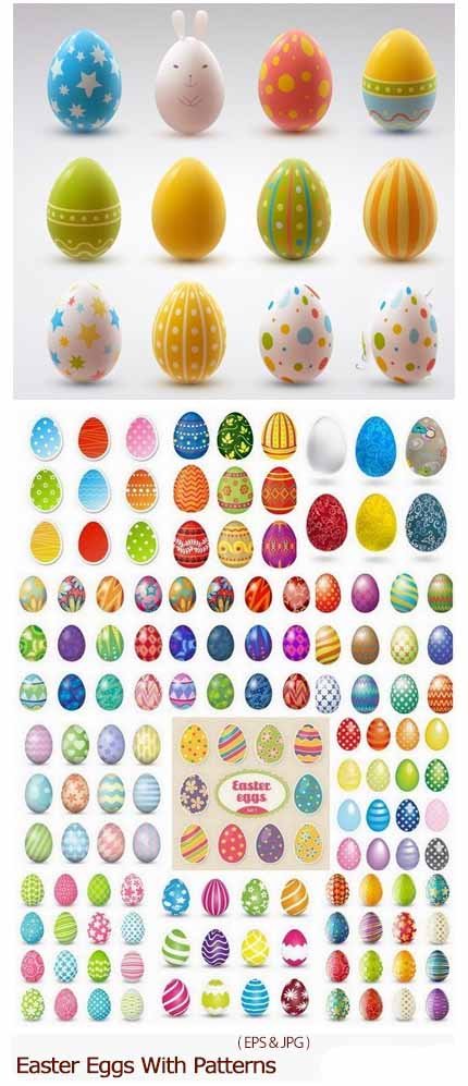 Easter Eggs With Patterns And Ornaments Easter Eggs With Patterns And Ornaments