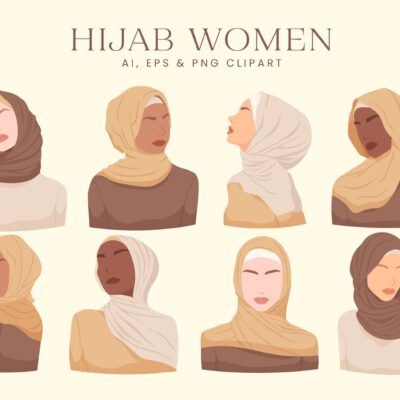 Hijab Women Illustration Set ait