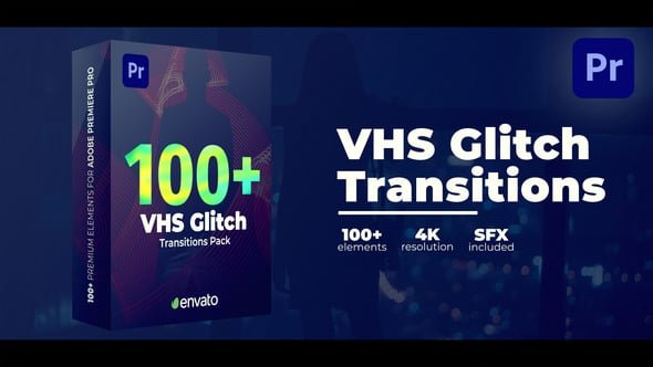VHS Glitch Transitions For Premiere Pro VHS Glitch Transitions For Premiere Pro