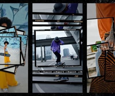 Vertical Film Frame Collage Transitions