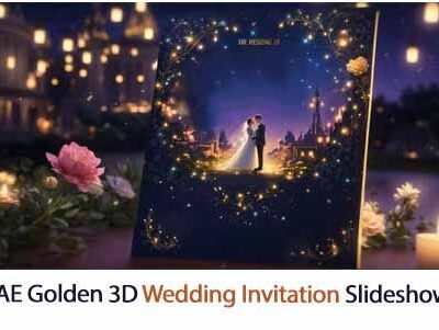 Luxurious Golden 3D Wedding Invitation Slideshow