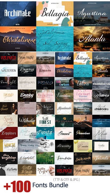 100 Fonts Bundle 100 Fonts Bundle