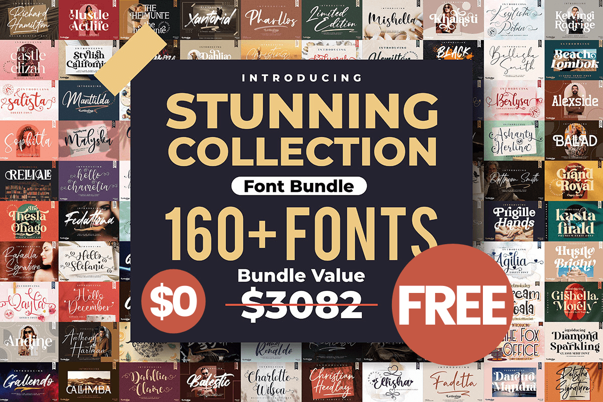 166 Stunning Font Bundle 166 Stunning Font Bundle