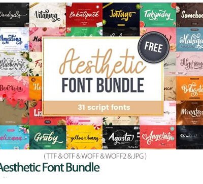 31 Aesthetic Font Bundle