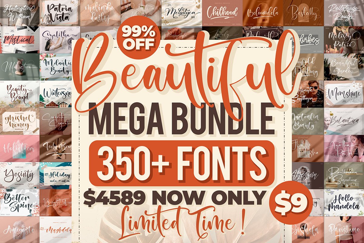 352 Beautiful Fonts Mega Bundle 352 Beautiful Fonts Mega Bundle