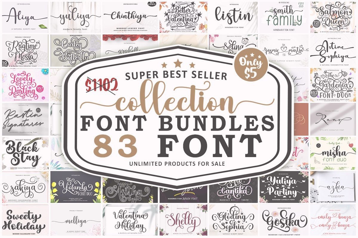 83 Super Best Seller Collection Font Bundle 83 Super Best Seller Collection Font Bundle