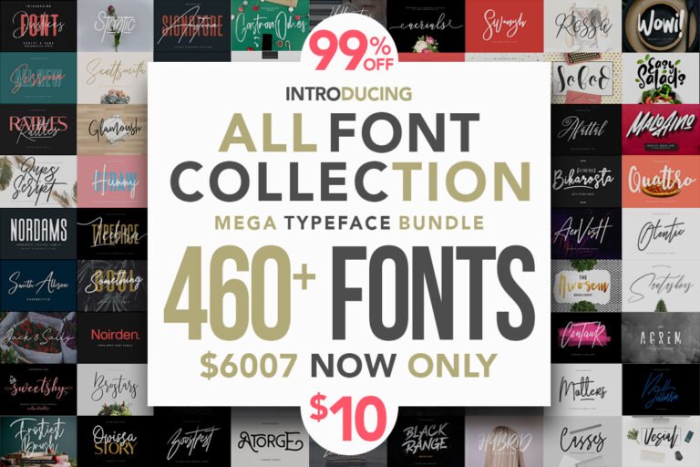 All Fonts Collection Mega Typeface Bundle | visualstorms