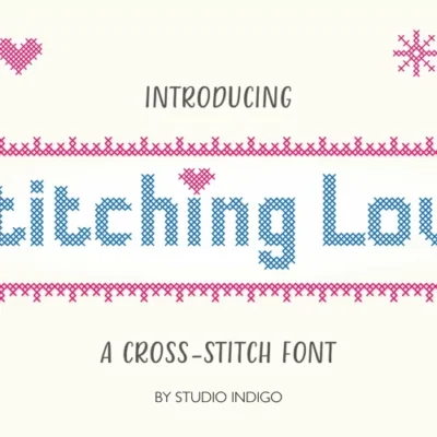 CM Stitching Love A Cross-Stitch Font