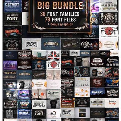 CreativeMarket Big Vintage Fonts Bundle