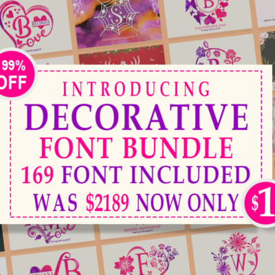 Decorative Font And Monogram Bundle