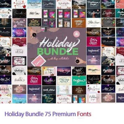Holiday Bundle 75 Premium Fonts