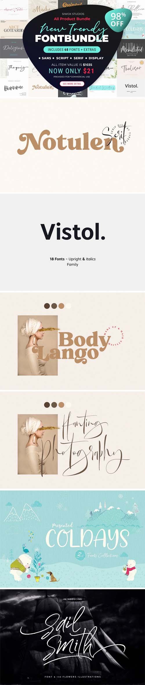 New Trendy Fonts Bundle Extras New Trendy Fonts Bundle Extras