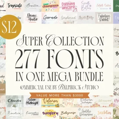 Super Collection Font Bundle 258 Premium Font