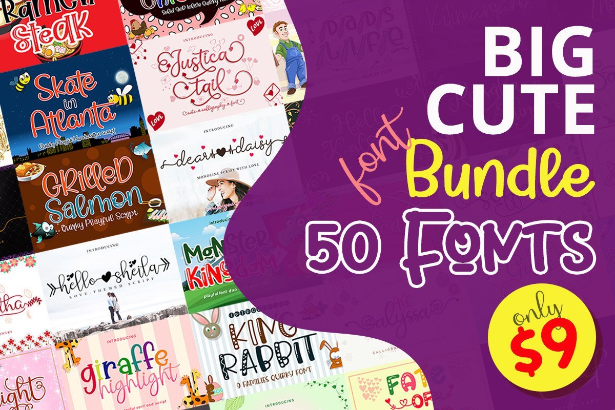 The Big Cute Fonts Bundle The Big Cute Fonts Bundle
