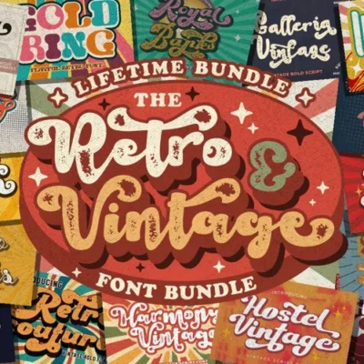 The Retro And Vintage Font Bundle
