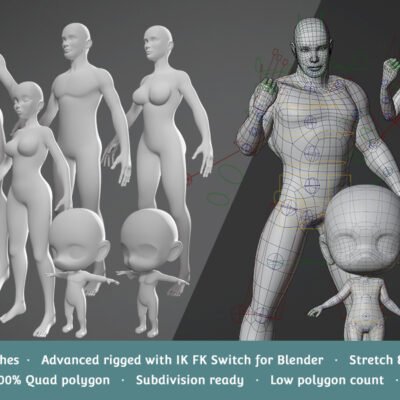Base Meshes Character Starter Kit Rig for Blender