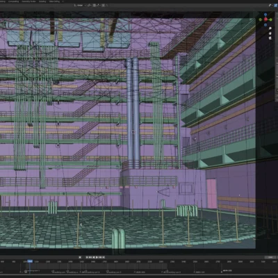 Blender 3D Detailed Backrooms Liminal Space Map