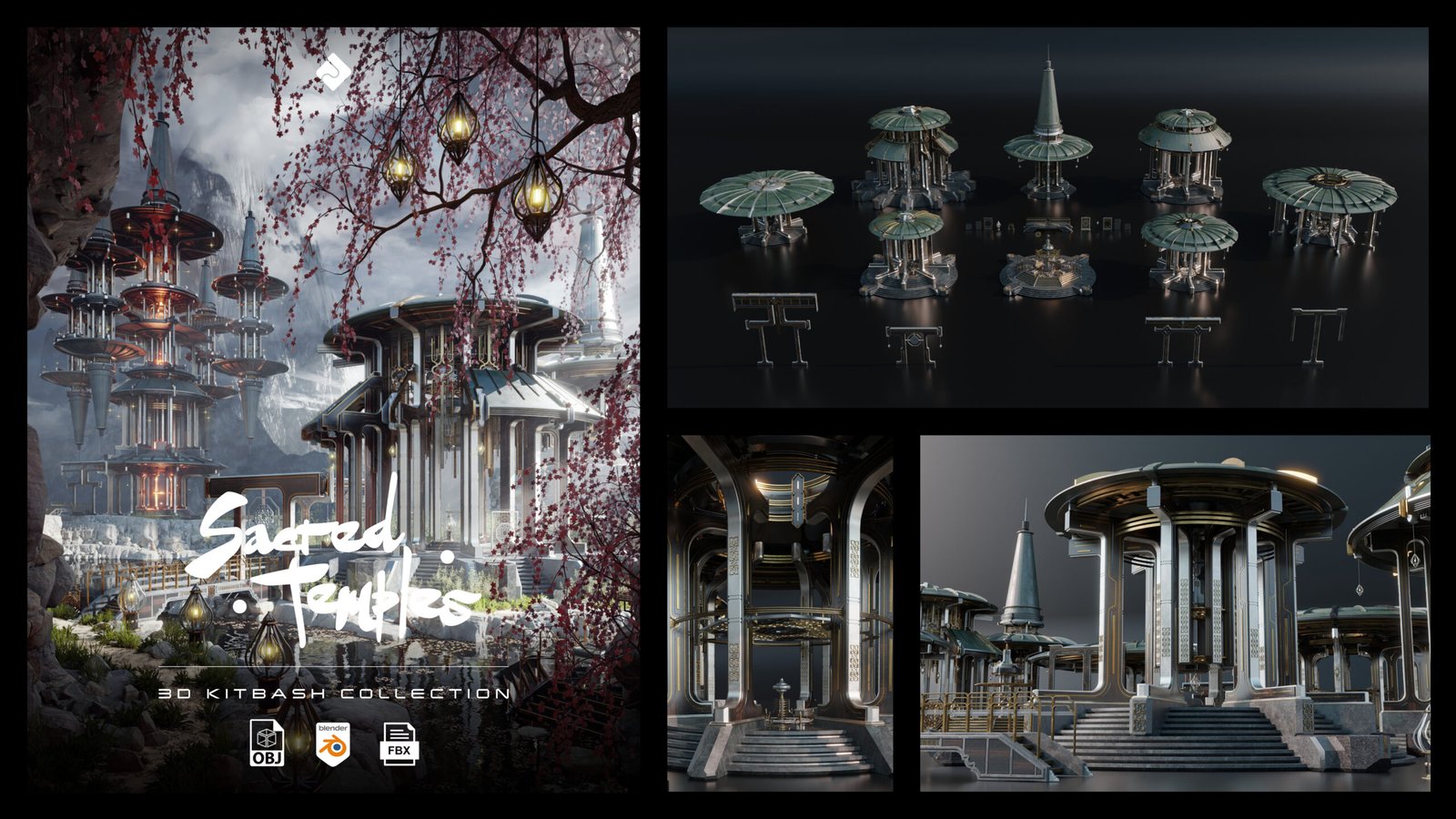 sacred temples asian styled buildings and assets 3d kit sacred temples asian styled buildings and assets 3d kit